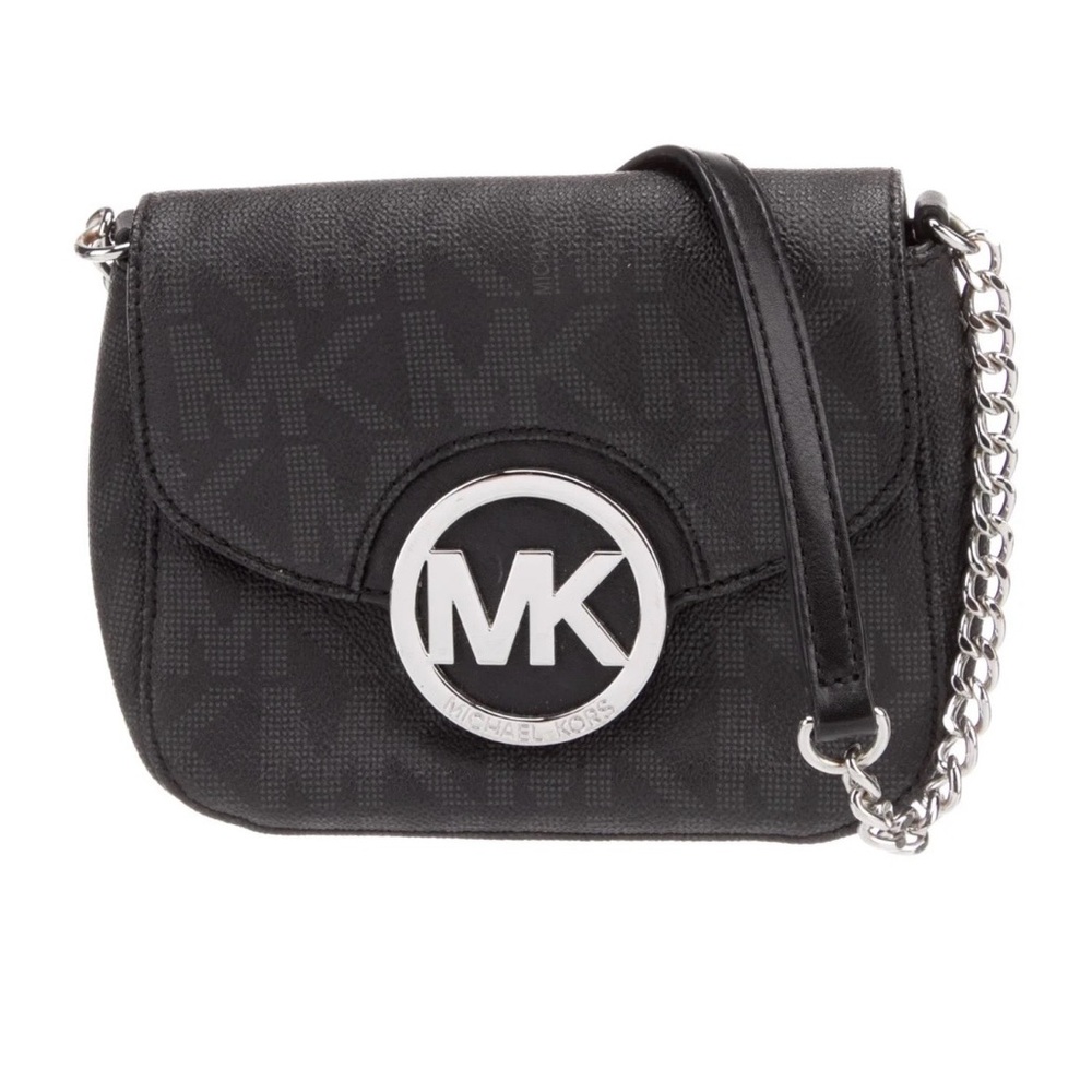 Michael Kors Black Crossbody with Silver Accents